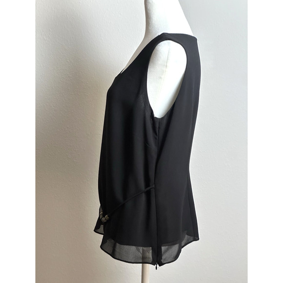 Studio I Women’s Black Top Size 12 Black Sleeveless Top With Decorative Beads - Picture 11 of 16